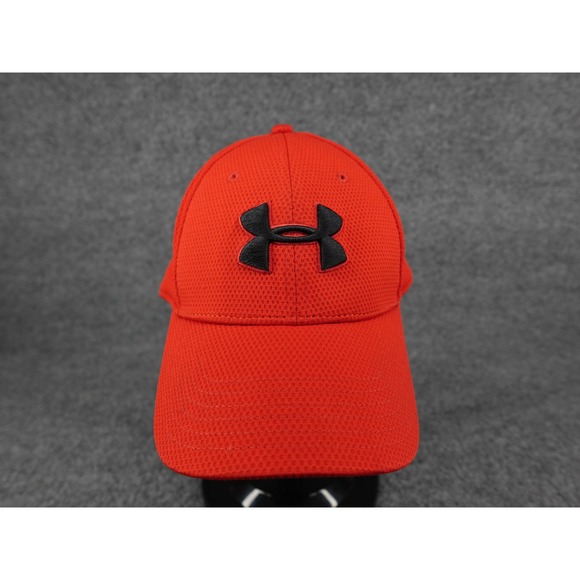 Under Armour Other - Under Armour Blitzing Stretch Fit Hat Mens Medium Large Red‎ Baseball Cap Mesh